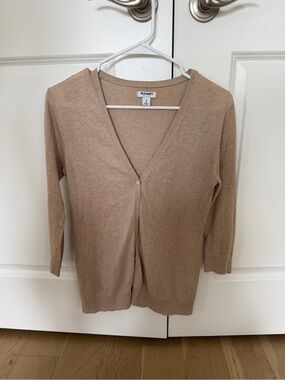 Old Navy Women's Tan V-Neck Lightweight Cardigan
